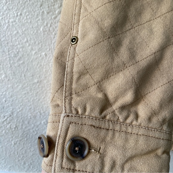 Pendleton Tan Quilted Jacket Coat with Buttons, Size SML - Picture 6 of 14